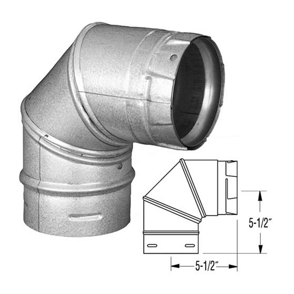 Duravent 3" PelletVent Pro Galvalume 90 Degree Elbow 3PVP-E90