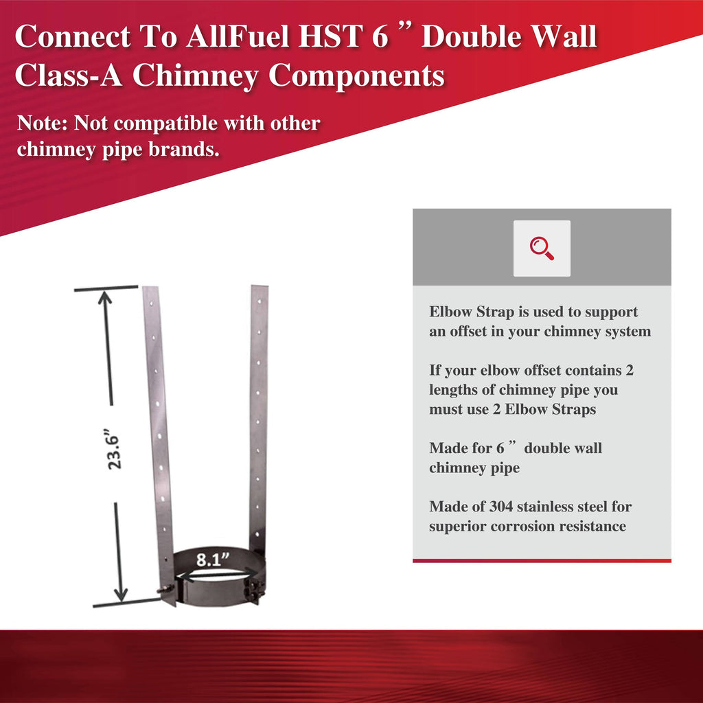AllFuelHST Elbow Strap for 6" Inner Diameter Chimney Pipe