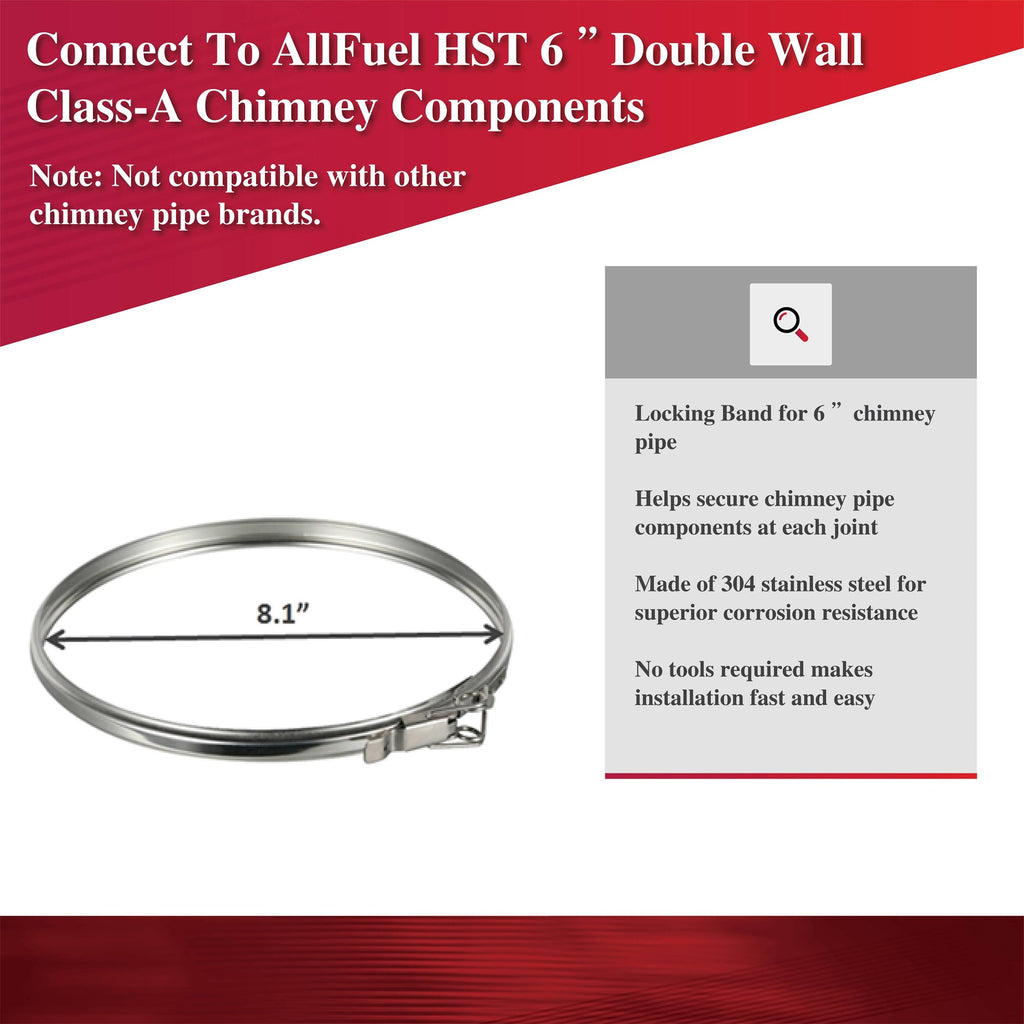 AllFuelHST Locking Band for 6" Inner Diameter Chimney Pipe