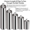 Through The Wall Kit for 6" Inner Diameter Chimney Pipe with Flat Top Chimney Cap