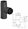 Duravent 3 Inch Adapter Tee with Cleanout in Black